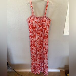 Serra Red and White Patterned Dress